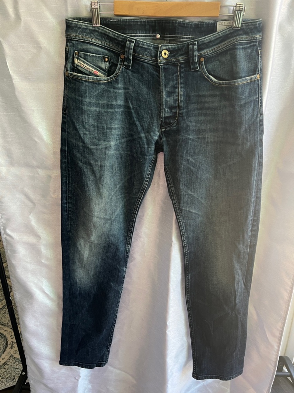 Diesel Larkee Men's Slim Straight Jeans iWashed Dark Blue 32x32 button fly